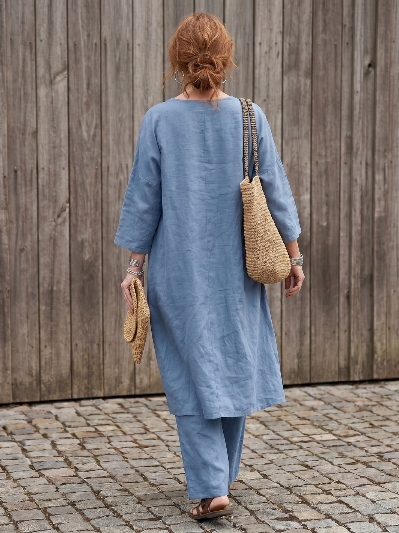 Onyx | Set Top Tunica Larga e Pantaloni a Gamba Larga