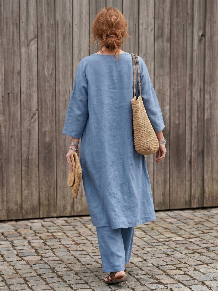 Onyx | Set Top Tunica Larga e Pantaloni a Gamba Larga