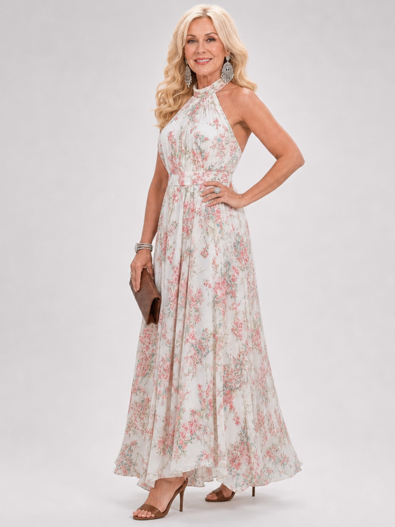 Guinevere | Vestito Midi con Stampa Floreale e Gonna Fluttuante