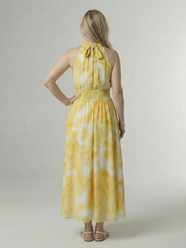 Sylin | Abito Midi con Scollo Halter Arricciato