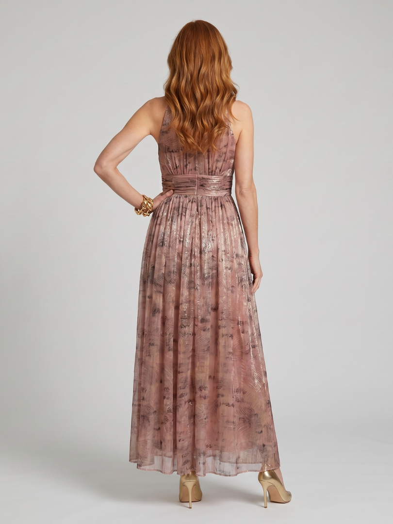 Imogen | Vestito Midi Senza Maniche con Finitura Testurizzata