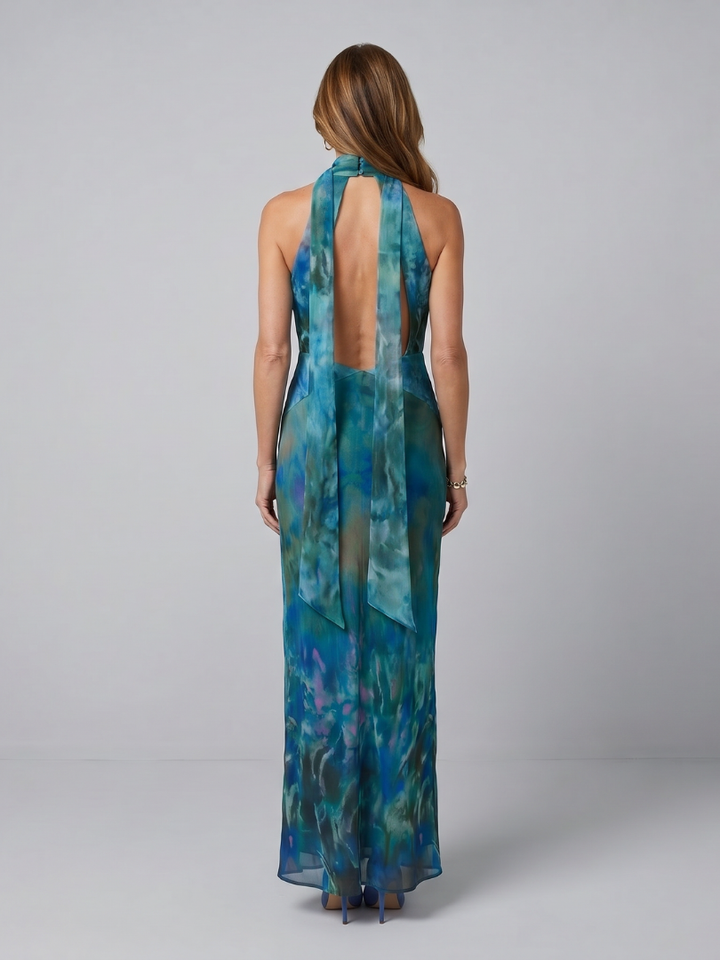 Juniper | Abito Maxi Senza Maniche con Collo Halter a Chiave