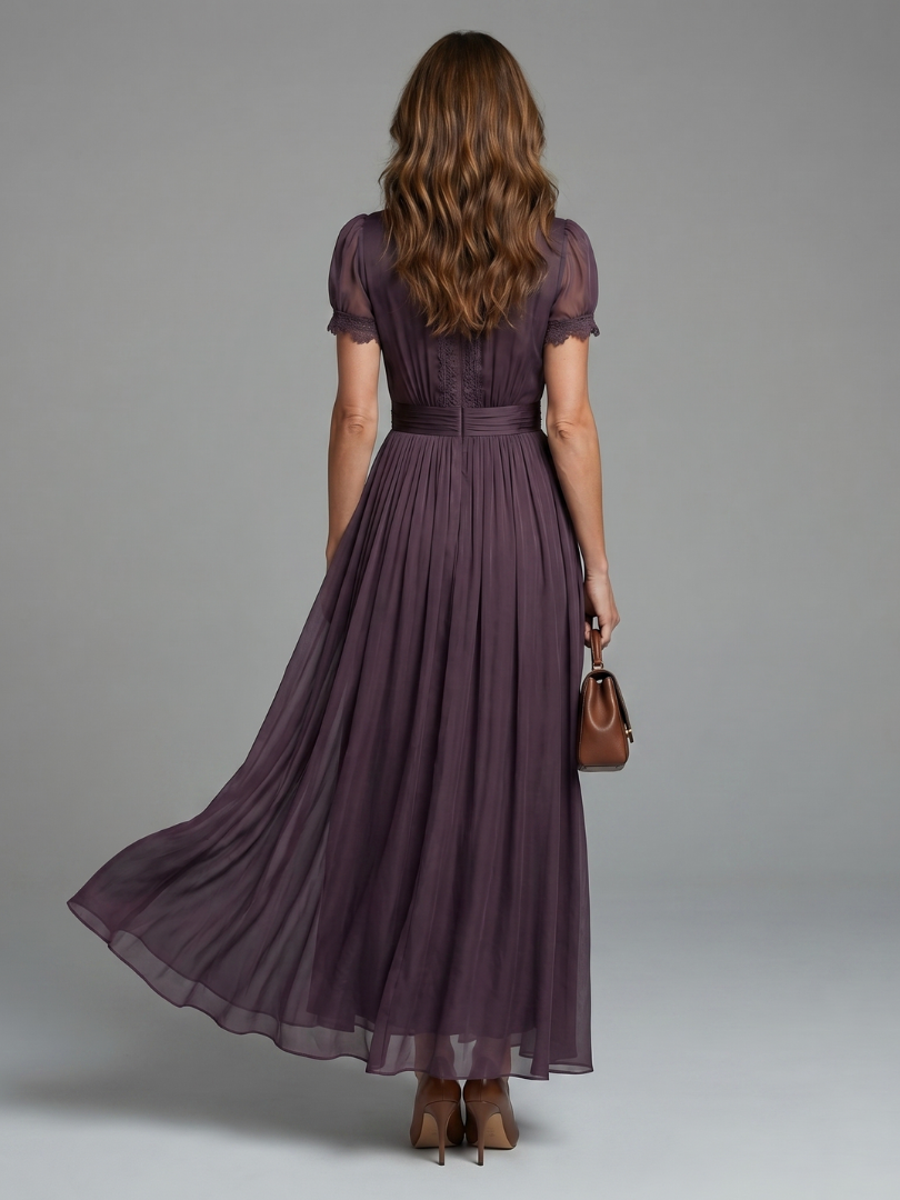 Elia | Abito Maxi con Vita Arricciata e Cut-Out