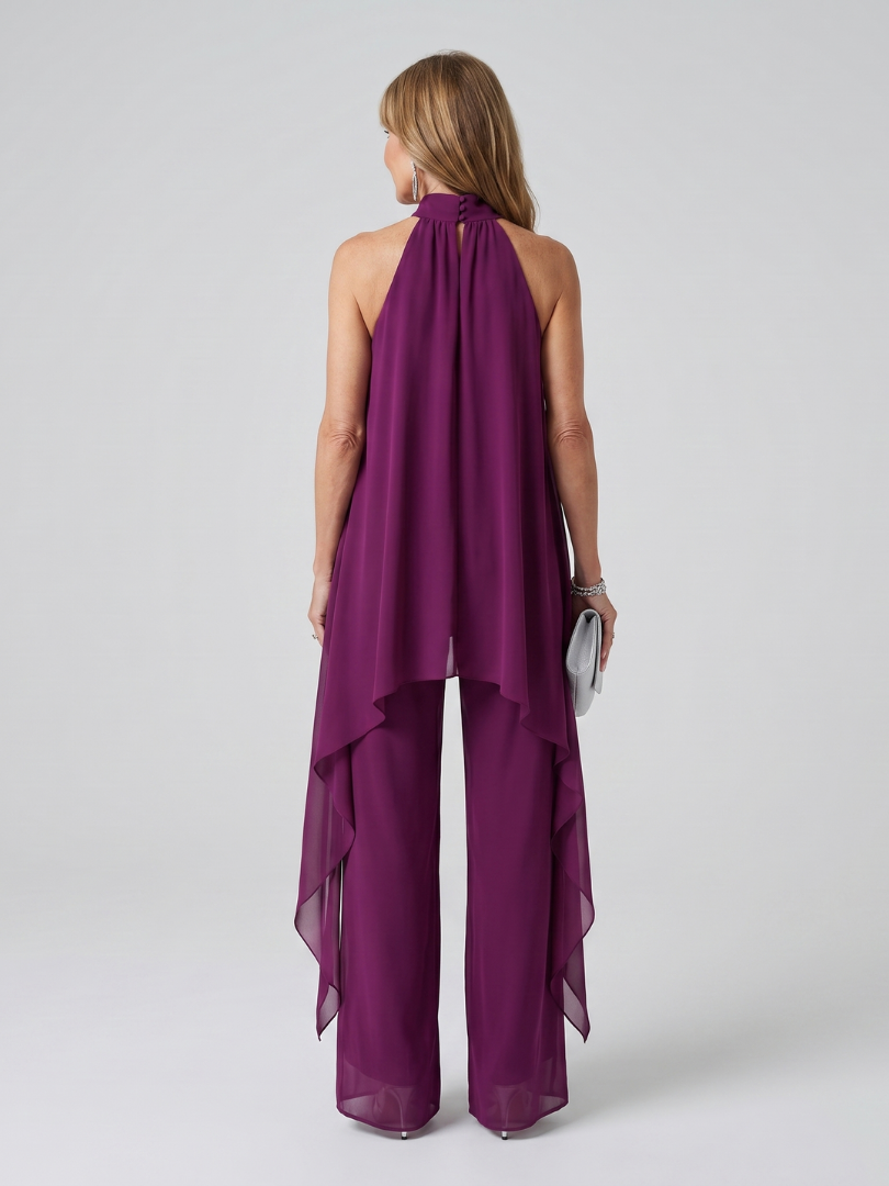 Bearim | Top Asimmetrico con Collo Halter e Pantaloni Coordinati