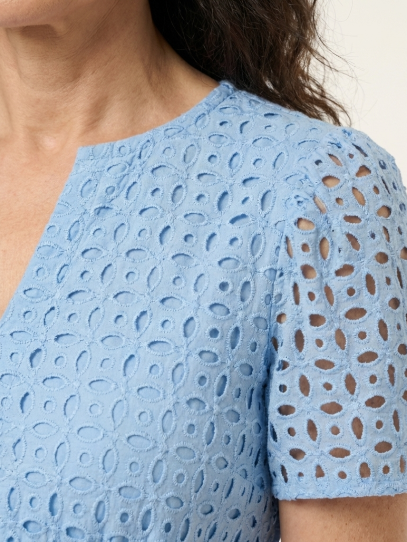 Brielle | Vestito Midi a Maniche Corte con Scollo a V a Strati