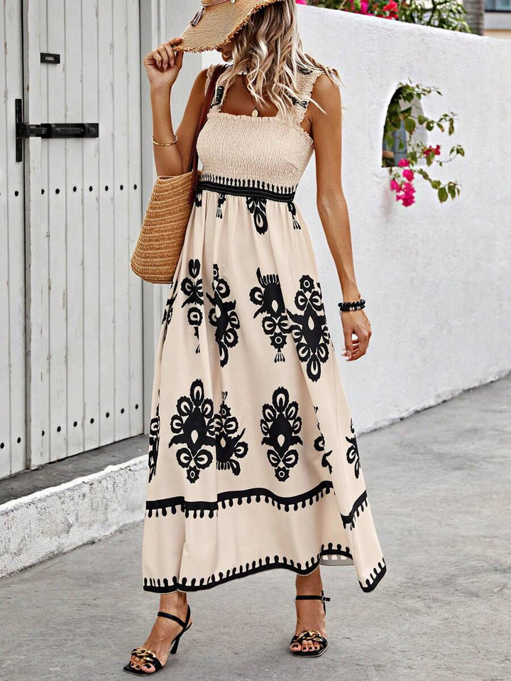Abito A-Line Floreale con Smock Amelira