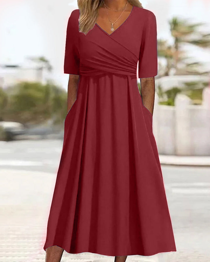 Pien - Vestito Crossover con Maniche Corte.