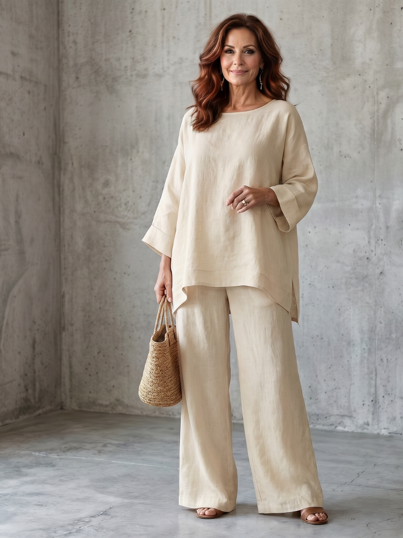 Prue | Set di Tunica Oversized e Pantaloni a Gamba Larga