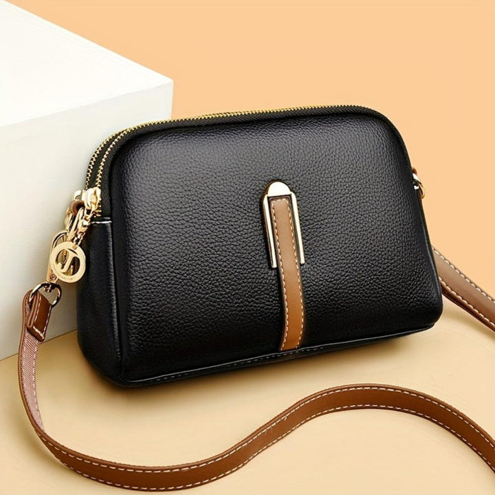 Borsa a spalla colorata Míla con texture 'lychee'