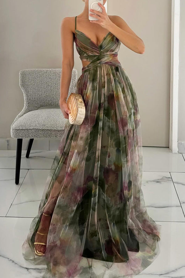 Giselle | Incantevole Maxi Abito con Motivo Floreale