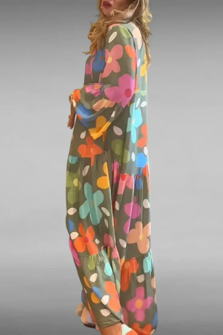 Sogno Florale | Abito Maxi Con Fit Relaxato