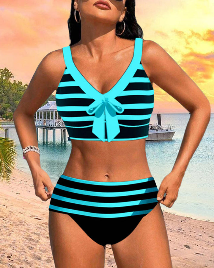 Bloom | High-Waisted Striped Bikini