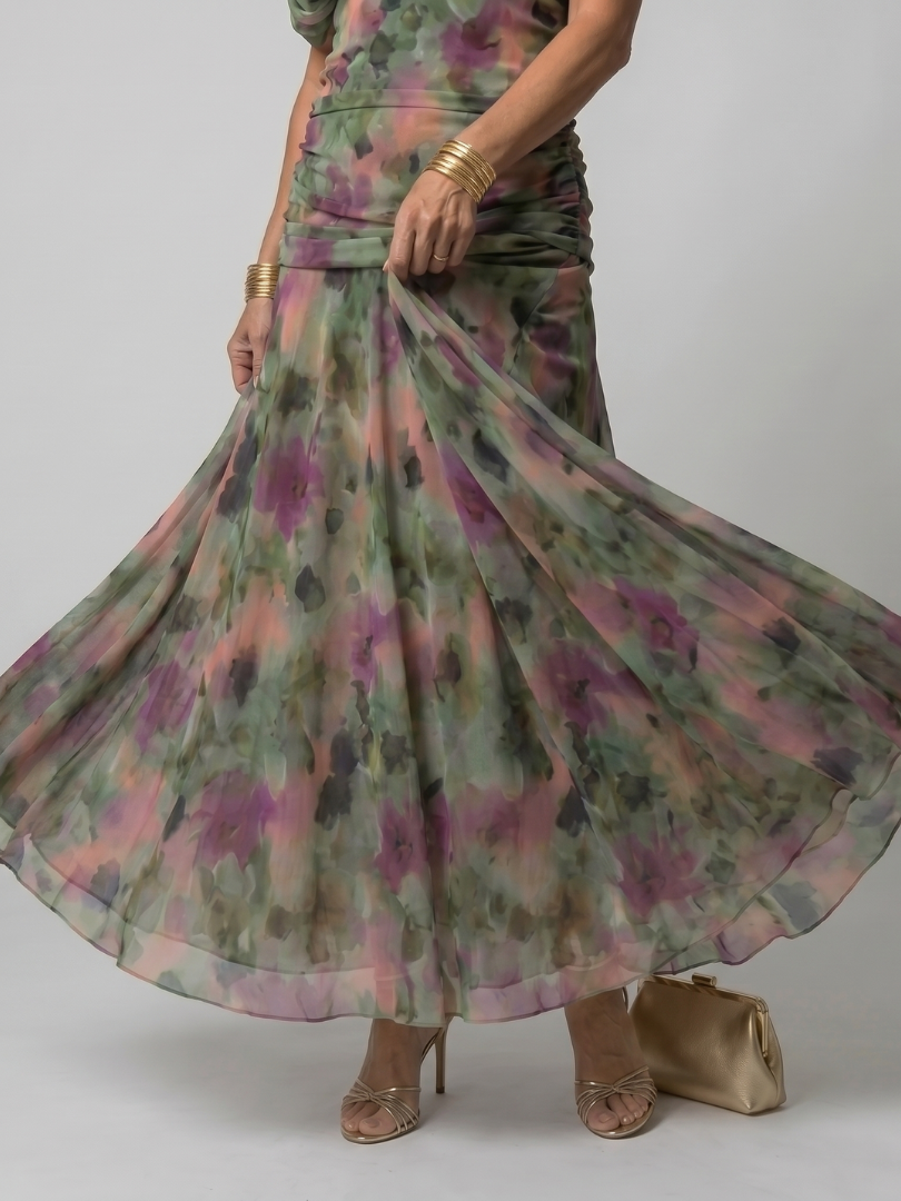 Ellis & Johnson™  | Abito Midi Off Shoulder