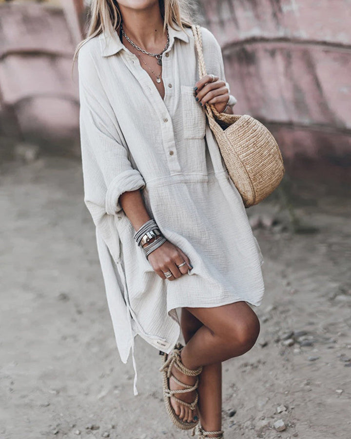 DALIA - CAMICIA ABITO CHIC IN MISTO COTONE