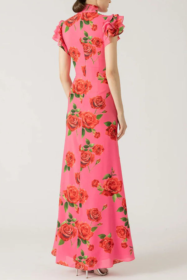 Abito Maxi Cheongsam Meilin Rose