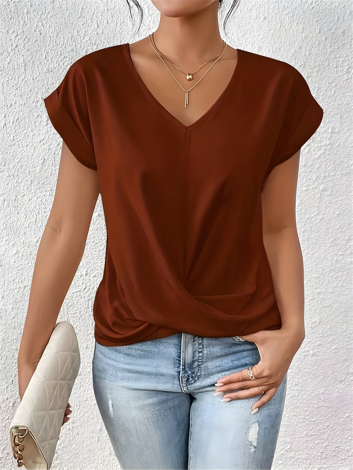 BELLA | Top V-Neck con Dettaglio a Torciglione Classico