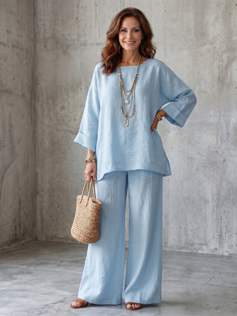 Prue | Set di Tunica Oversized e Pantaloni a Gamba Larga