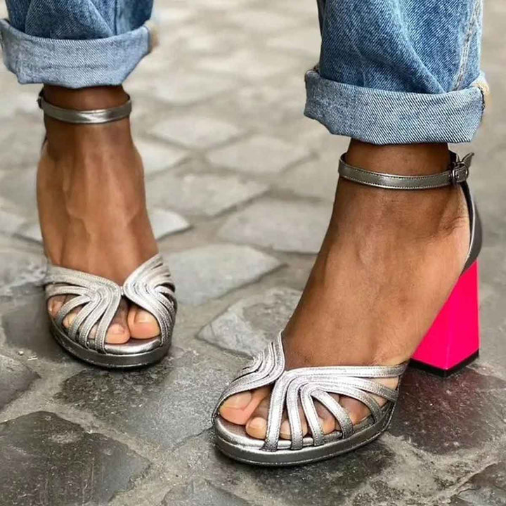 Marcella™ | Sandali Eleganti con Tacco Lucido