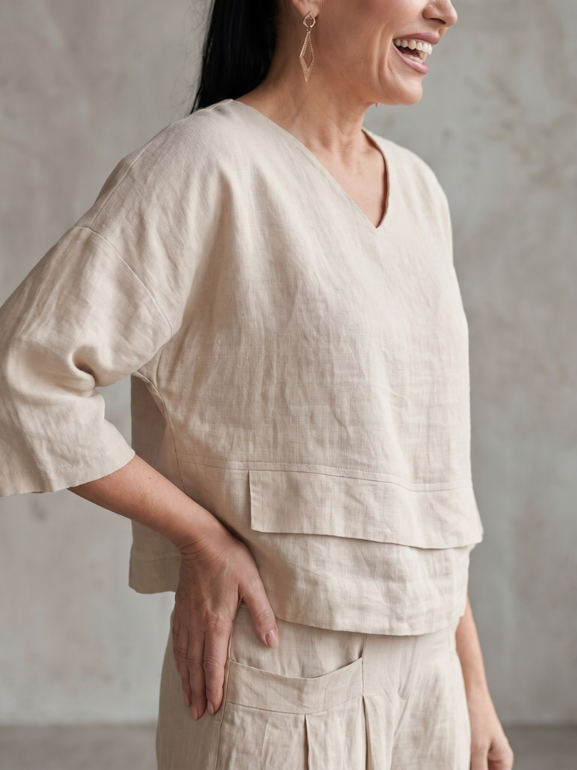 Fiume | Set Top a Strati con Pantaloni Larghi