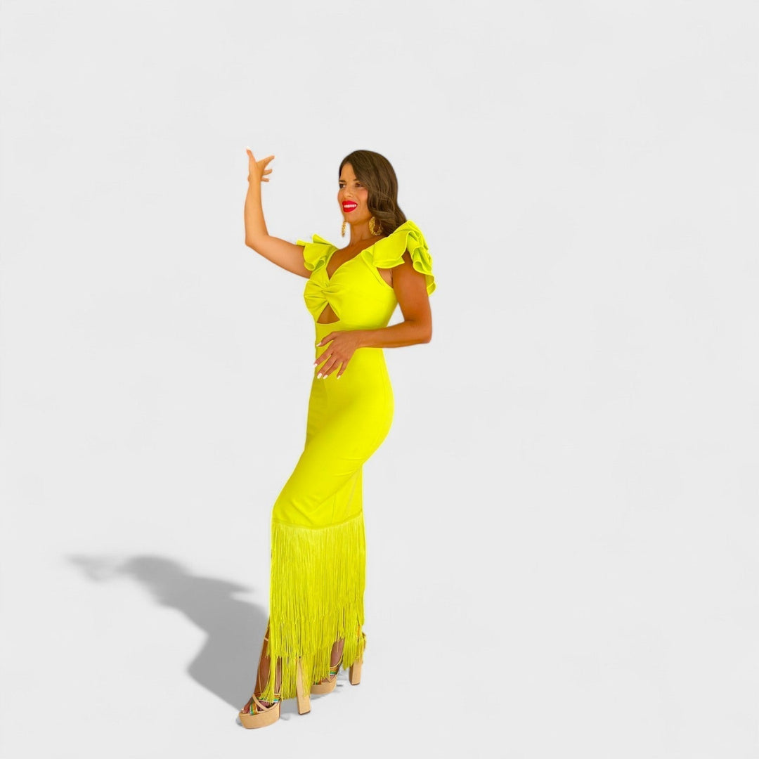 Lúcia - Abito flamenco neon