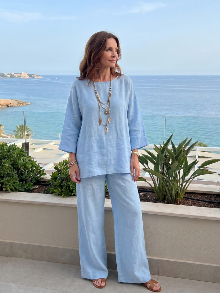Prue | Set di Tunica Oversized e Pantaloni a Gamba Larga