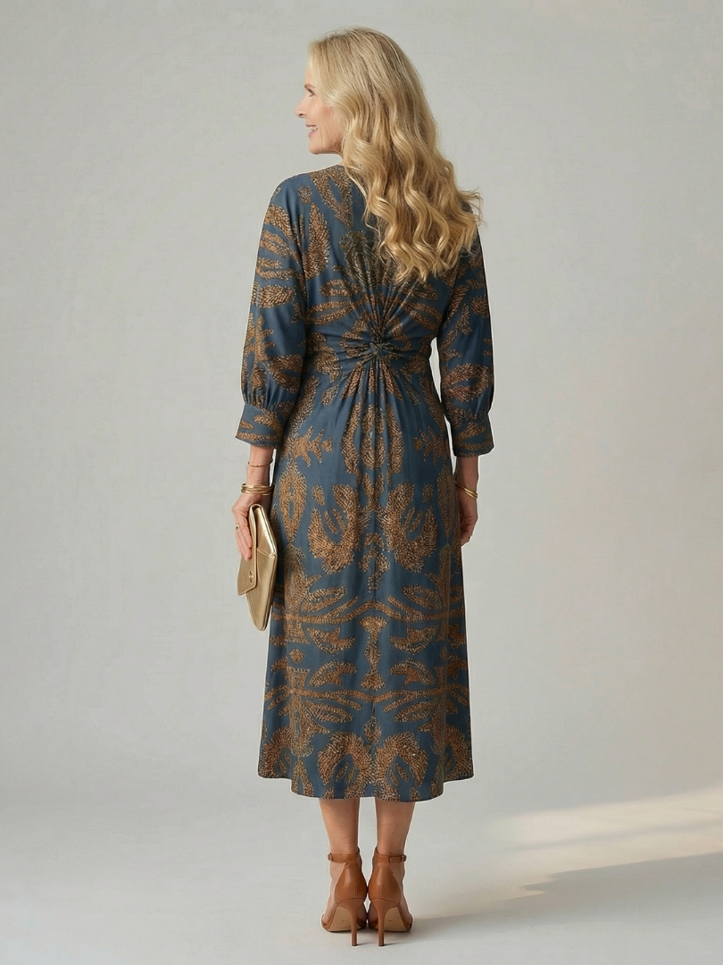 Lune | Vestito Midi Avvolgente Naturale