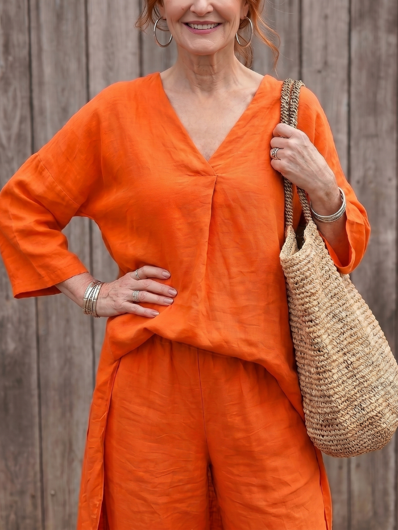 Onyx | Set Top Tunica Larga e Pantaloni a Gamba Larga