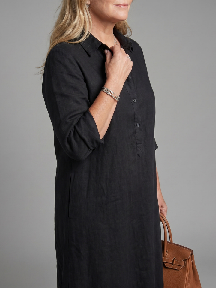 Veronica | Vestito Maxi a Maniche Lunghe con Silhouette Relaxed