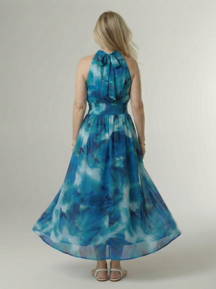 Sylin | Abito Midi con Scollo Halter Arricciato