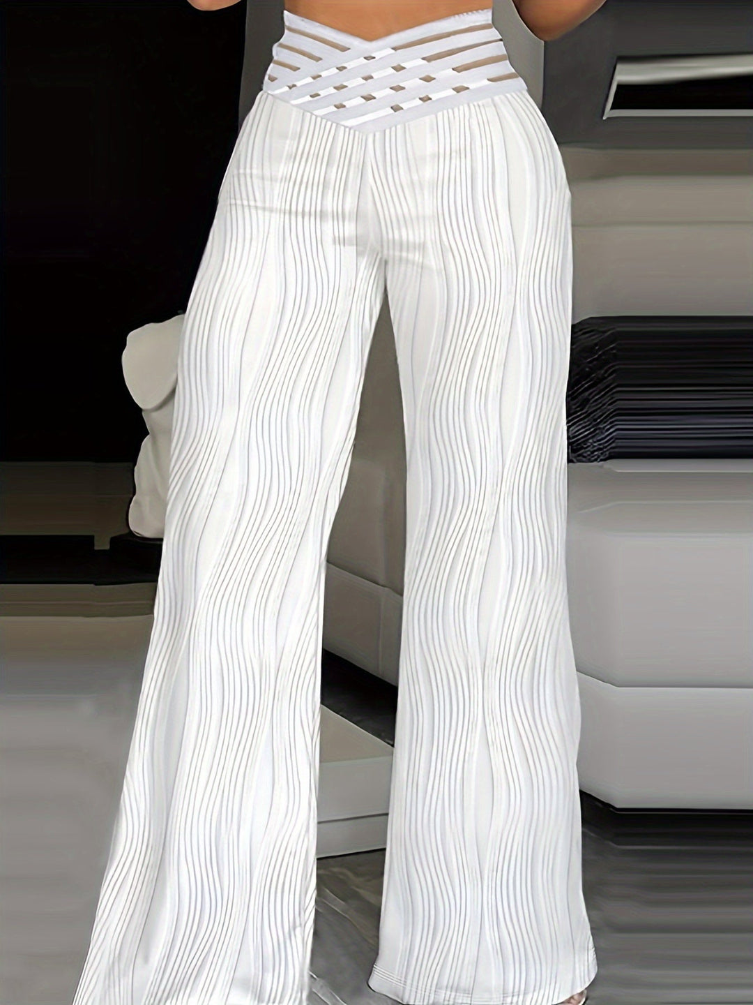 Emma | Pantaloni Crisscross a Vita Alta