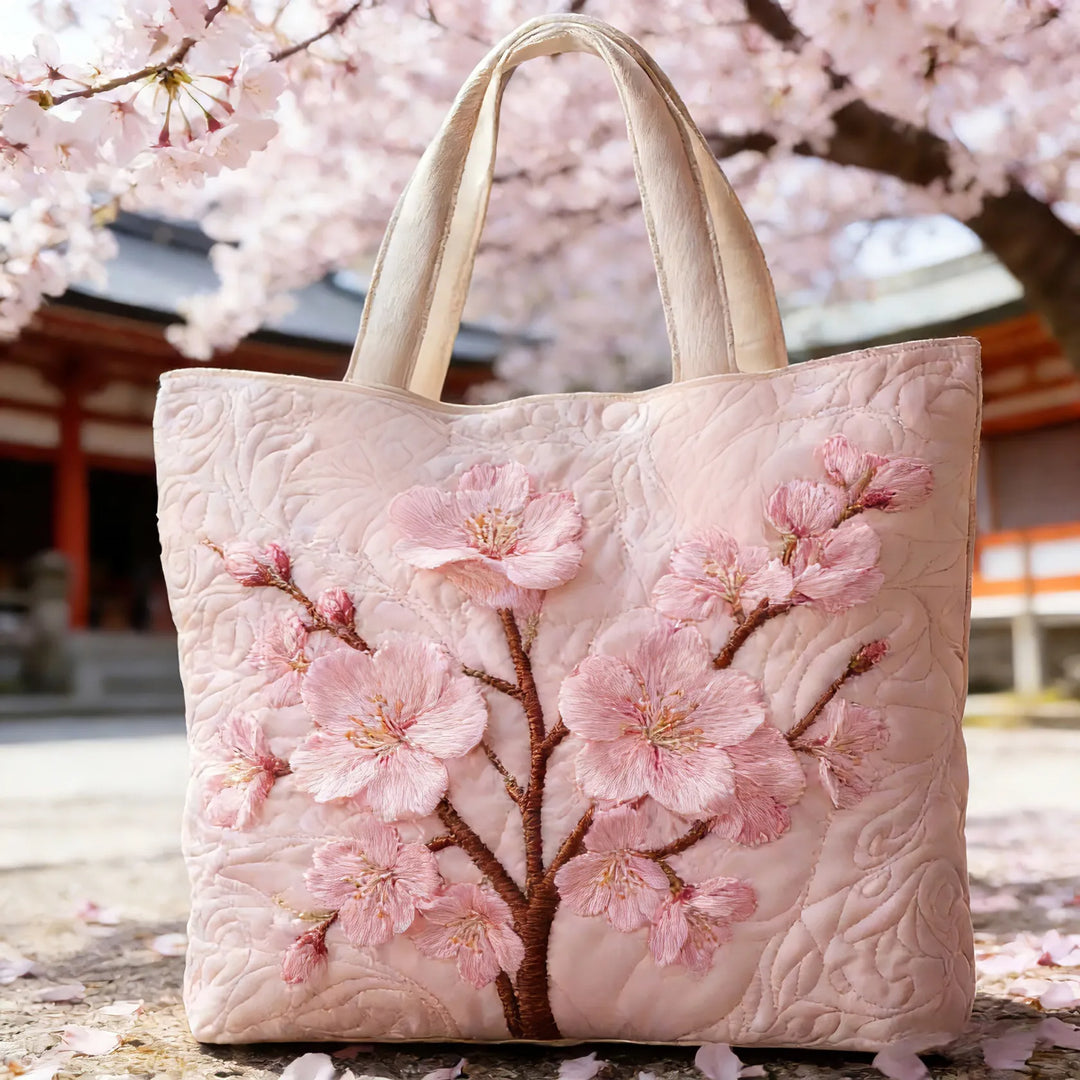 Blossom Serenity | Borsa a Spalla Fatta a Mano con Trapuntatura