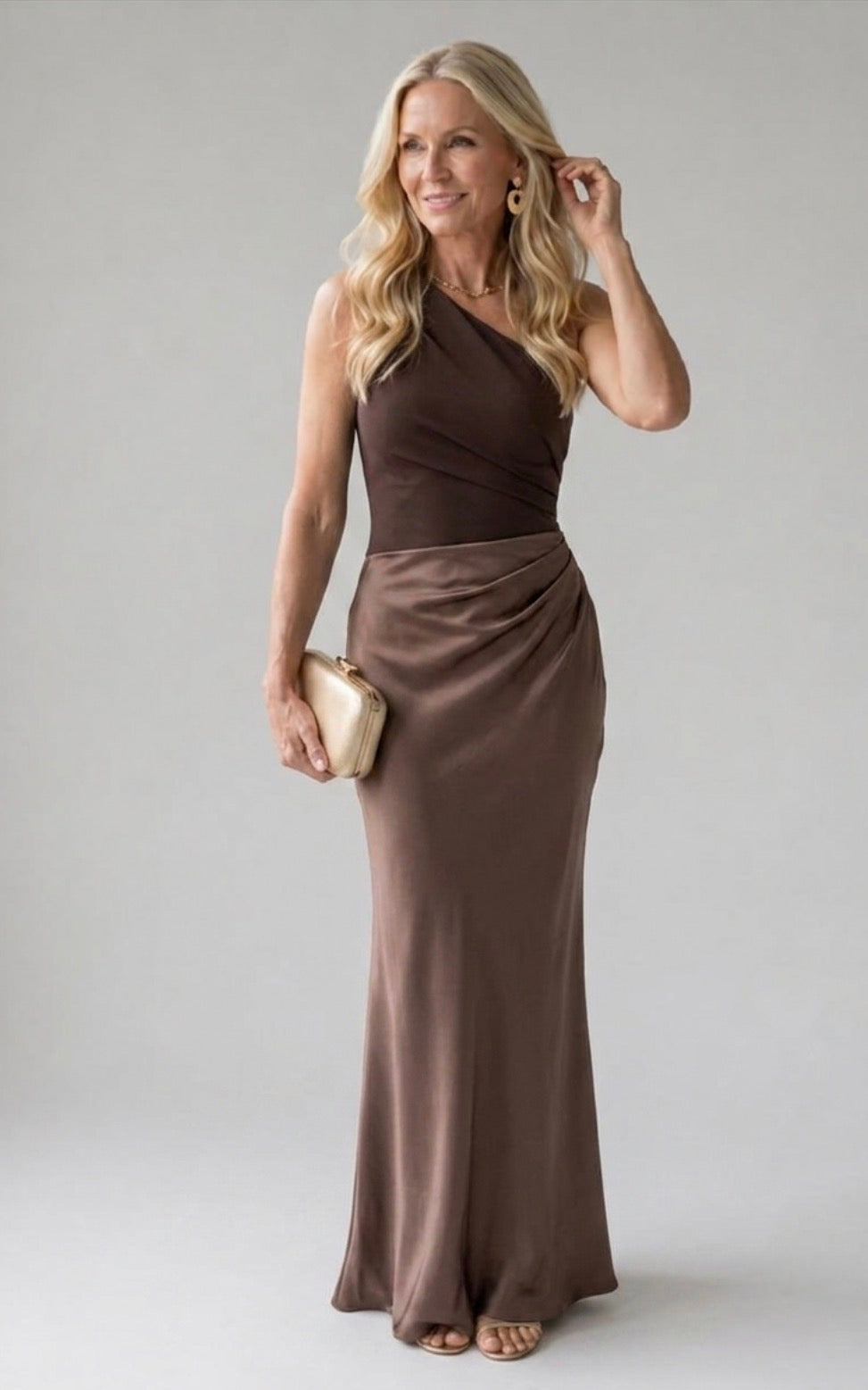 Ellis & Johnson™  | Abito Maxi con Guilt in Satin