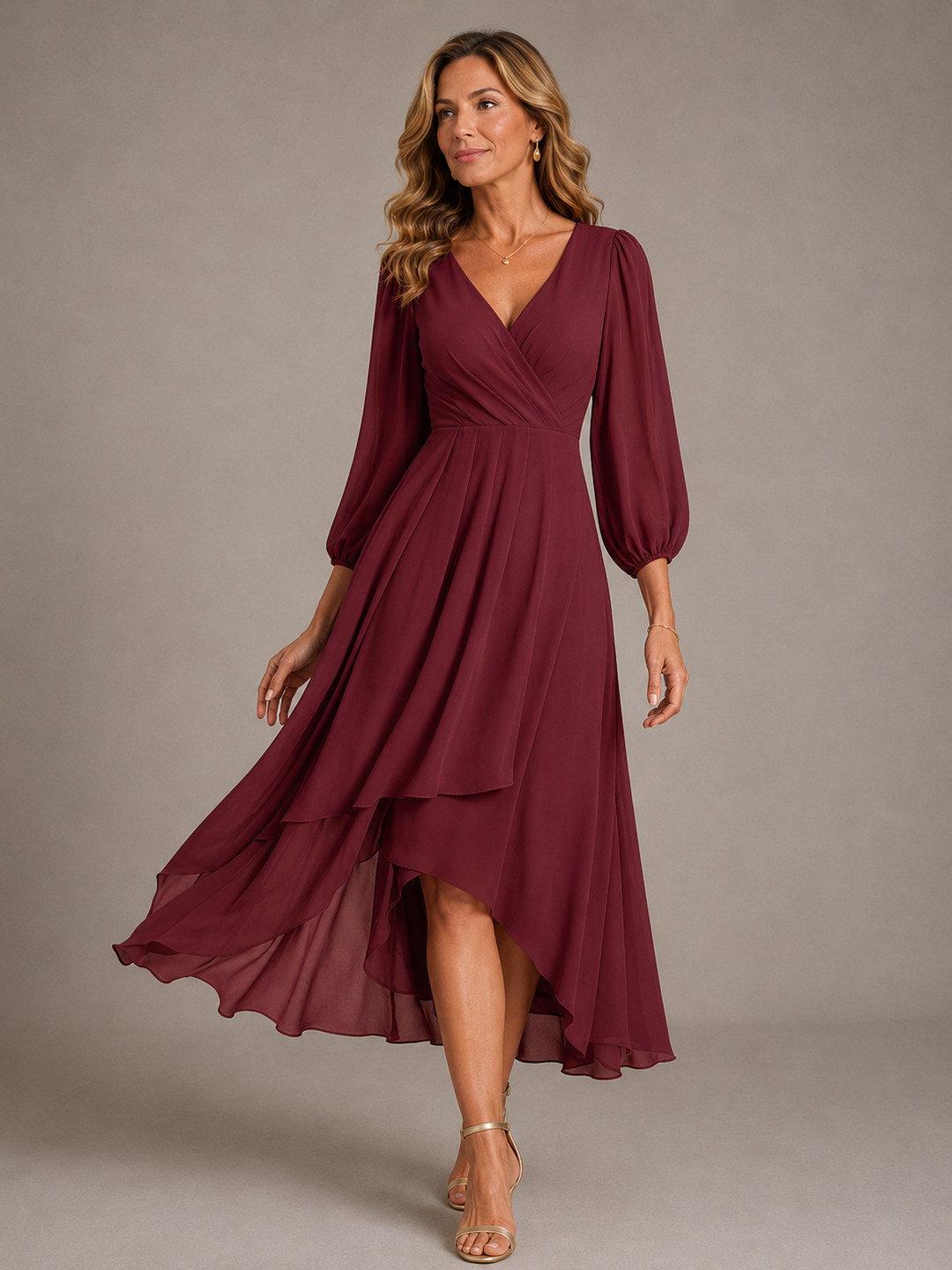 Mia™ | Elegante Abito Lungo con Scollatura a V