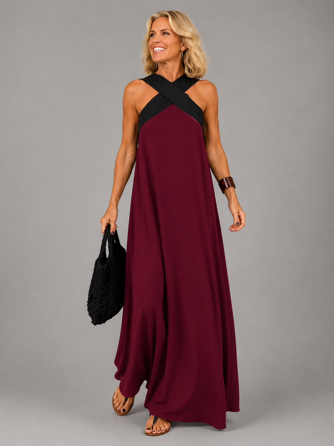Velora™ | Abito Maxi Eleganza Incrociata