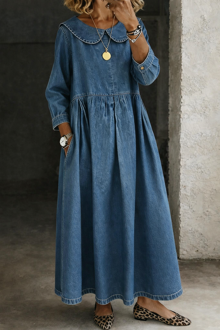 Abito in denim con colletto Clara | Peter Pan