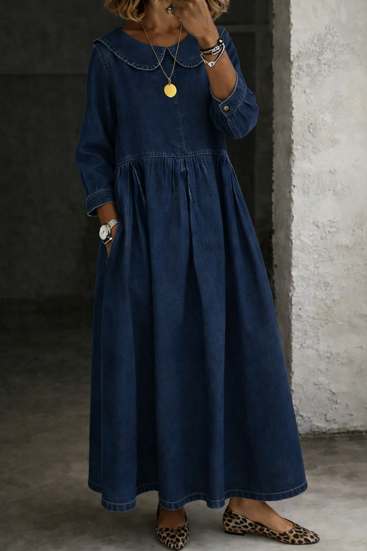 Abito in denim con colletto Clara | Peter Pan