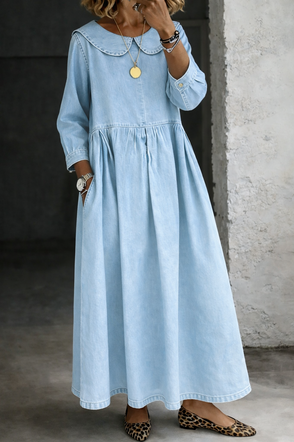 Abito in denim con colletto Clara | Peter Pan