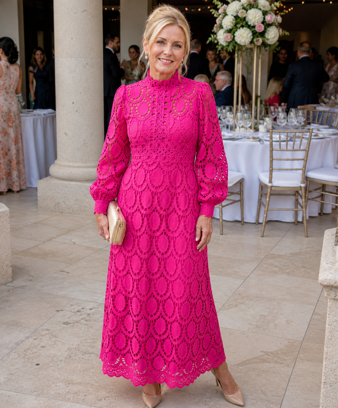 Ellis & Johnson™ | Abito Midi in Pizzo