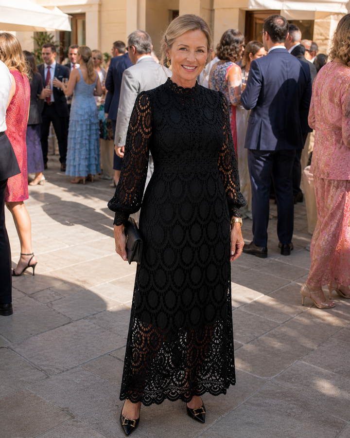 Ellis & Johnson™ | Abito Midi in Pizzo