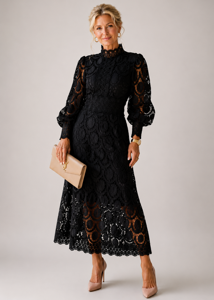Ellis & Johnson™ | Abito Midi in Pizzo