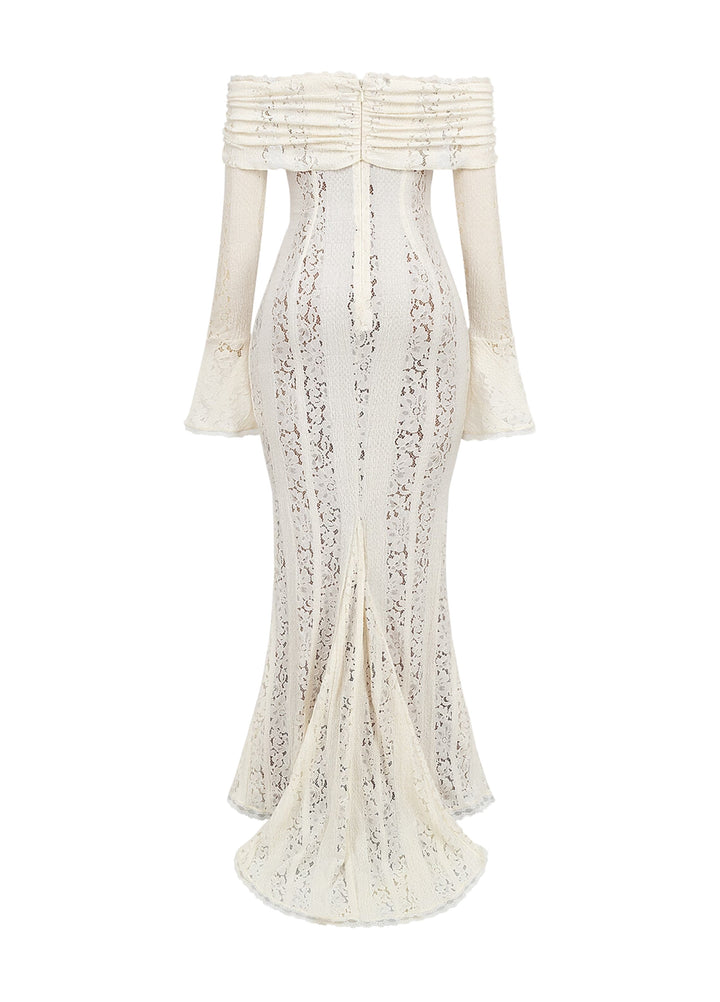 Abito Maxi in Pizzo Arielle – Bianco