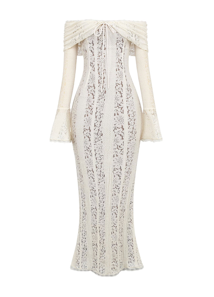 Abito Maxi in Pizzo Arielle – Bianco