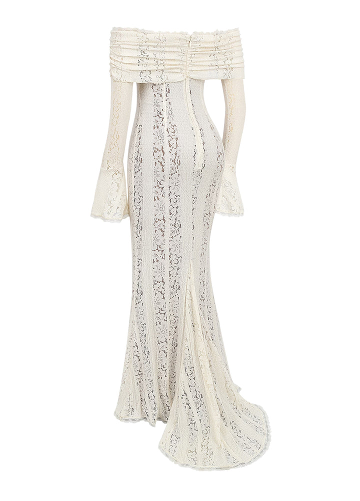 Abito Maxi in Pizzo Arielle – Bianco