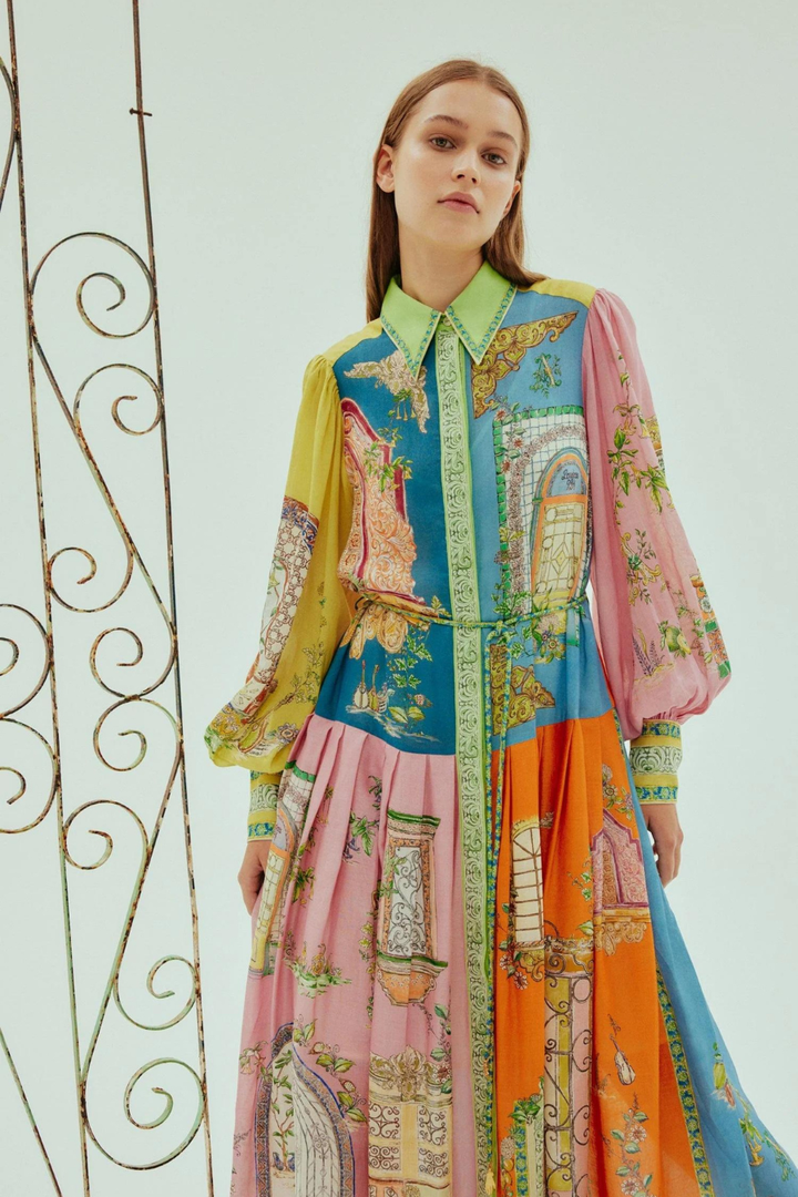 Geraldine | Abito Maxi Designer Multicolore