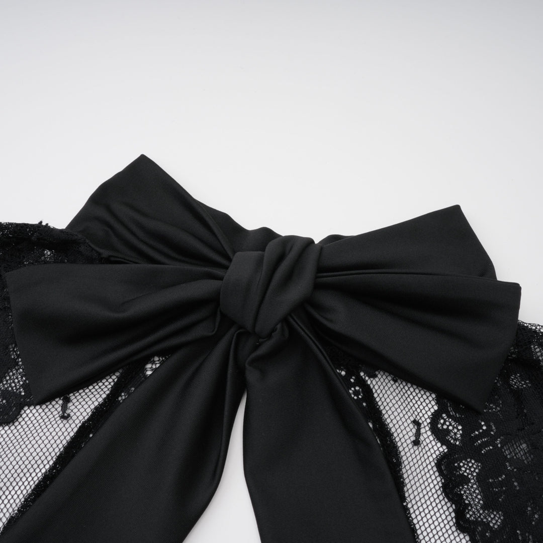 Abito Maxi con Pannelli in Pizzo Valenora – Nero