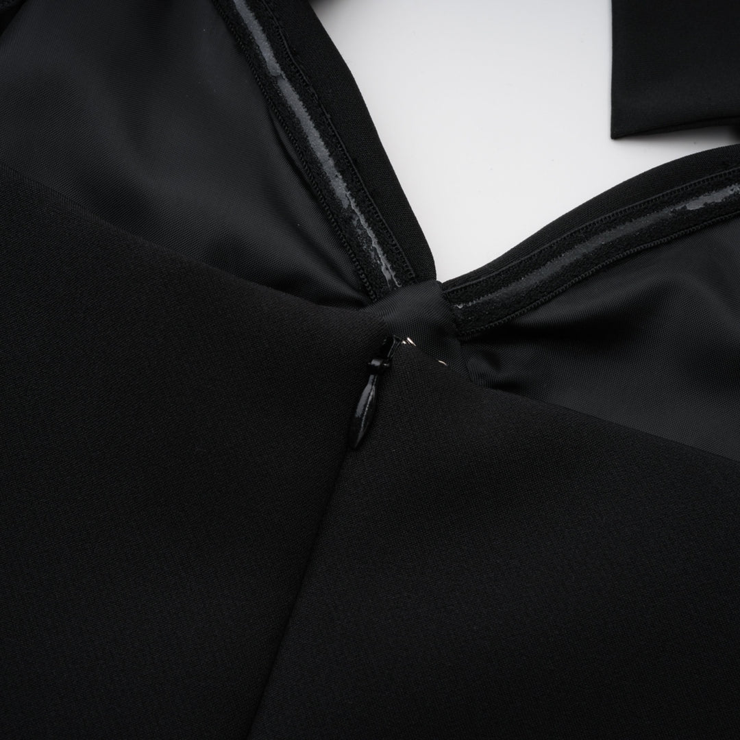 Abito Maxi con Pannelli in Pizzo Valenora – Nero