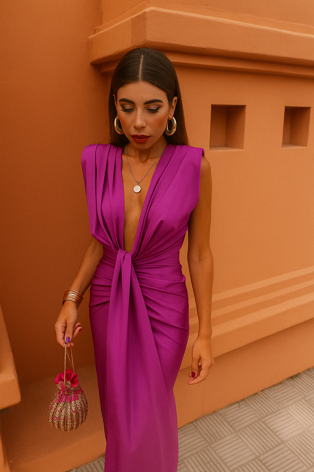 Virema – Abito Maxi Plissettato Elegante