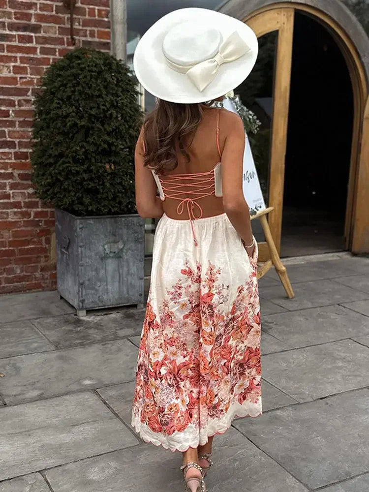 Isabella™ - Abito Elegante Floreale con Collo Halter