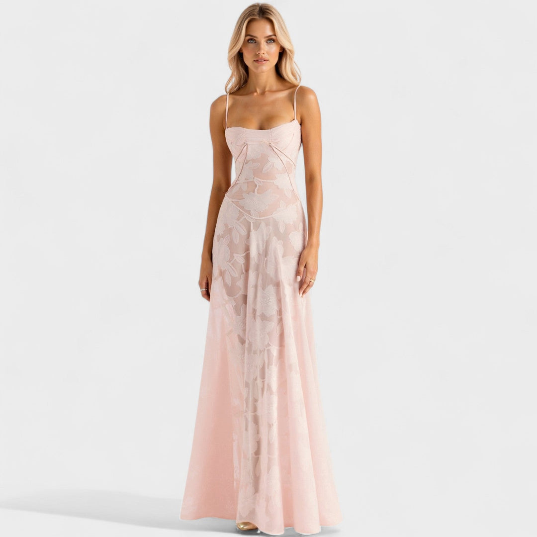 Verona - Abito maxi in pizzo floreale