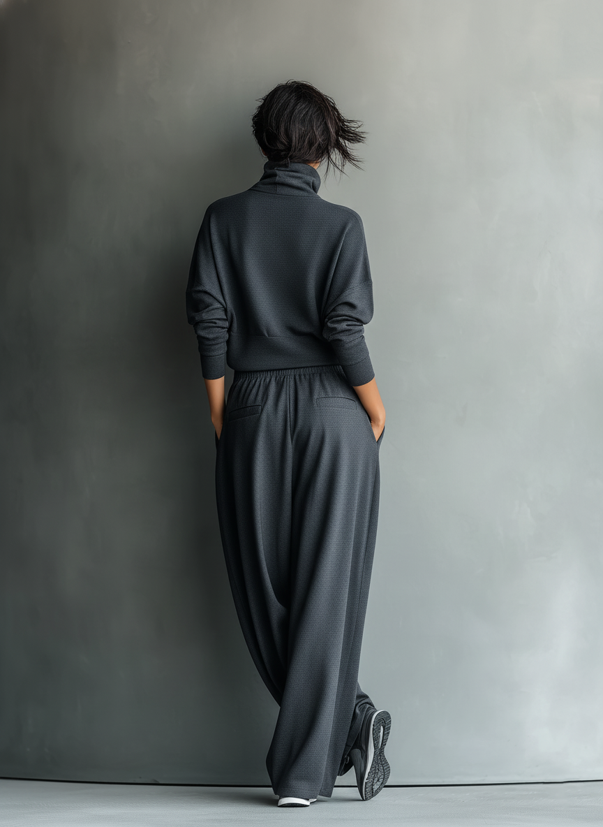 Completo in Maglia Pantaloni Larghi